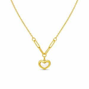 Gold Paperclip Heart Necklace
